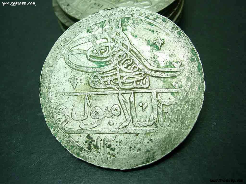 25极美丝路早期奥斯曼土耳其帝国皇帝花押版超厚重大银币