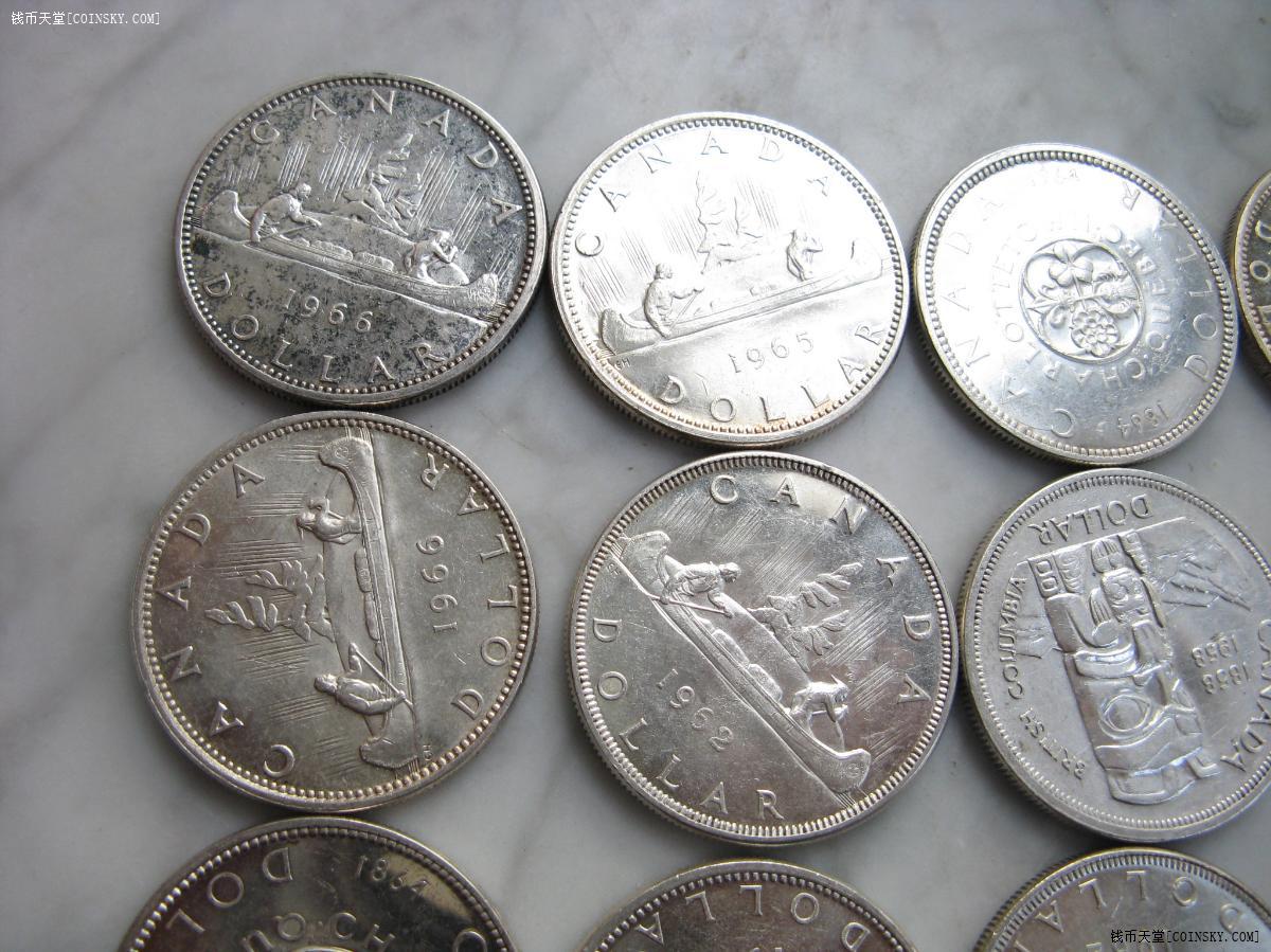 钱币天堂·交易区详情·加拿大一元银币20枚,高银,23.3276克,0.800银