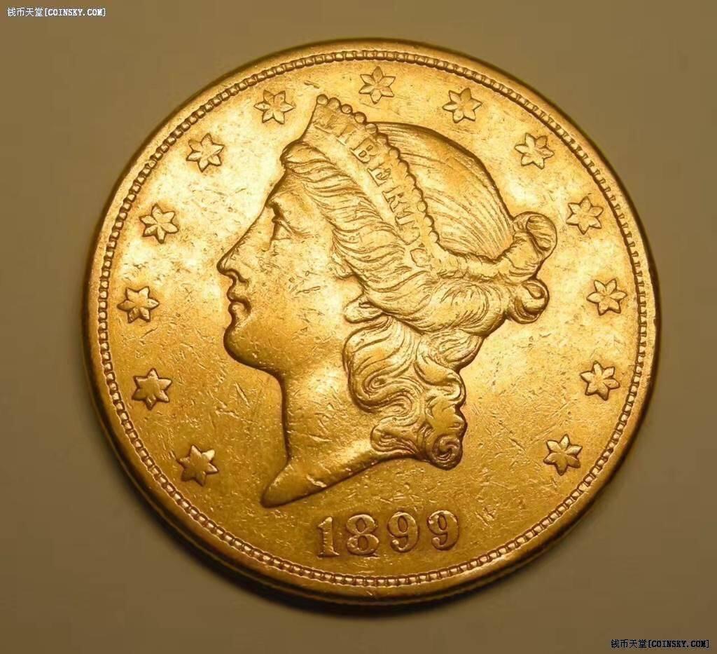 美国1899年自由女神20大金币3343g900金