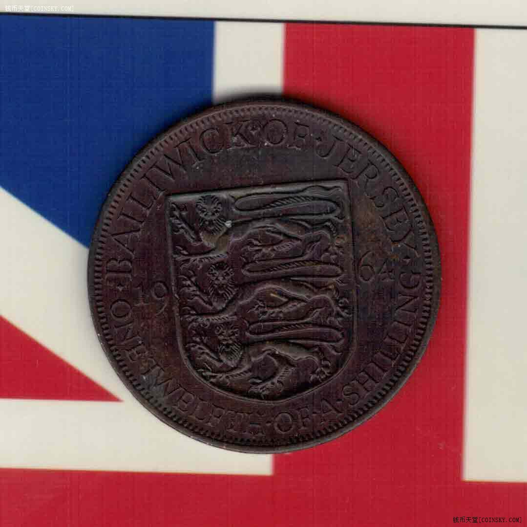 泽西1964 年 1/12 先令 / 实物图