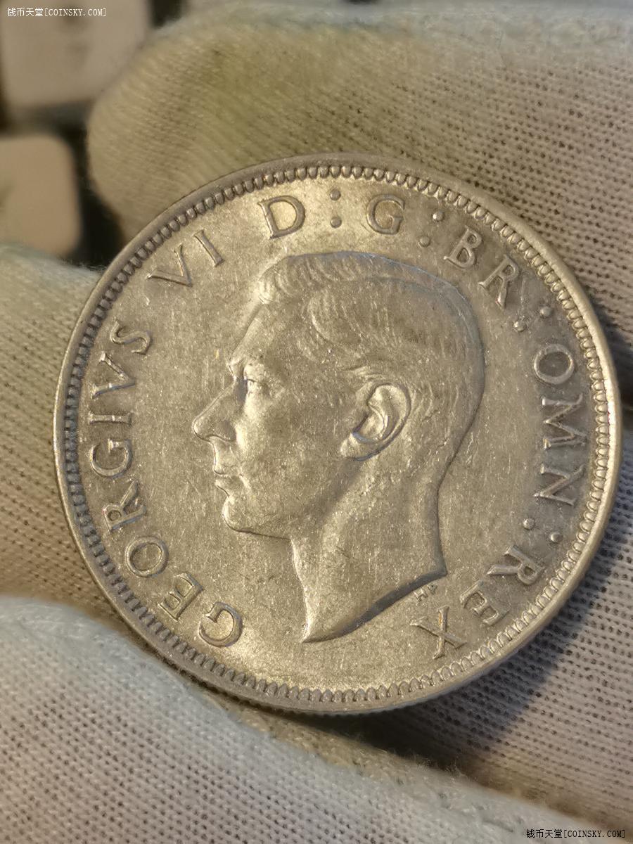 钱币天堂·交易区详情·【原光】1945年英国乔治六世半克朗银币