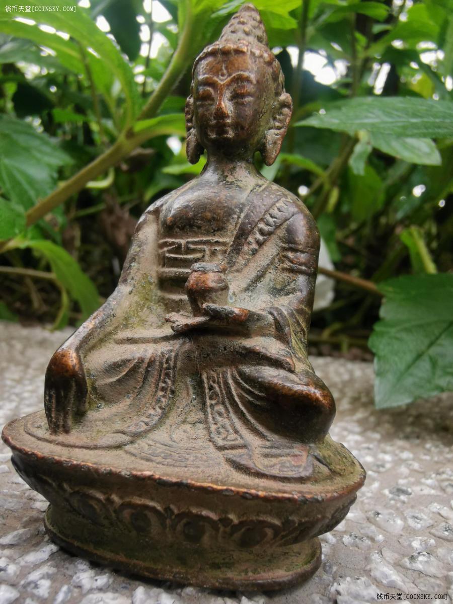 钱币天堂·交易区详情·一个精铸红铜佛像,三