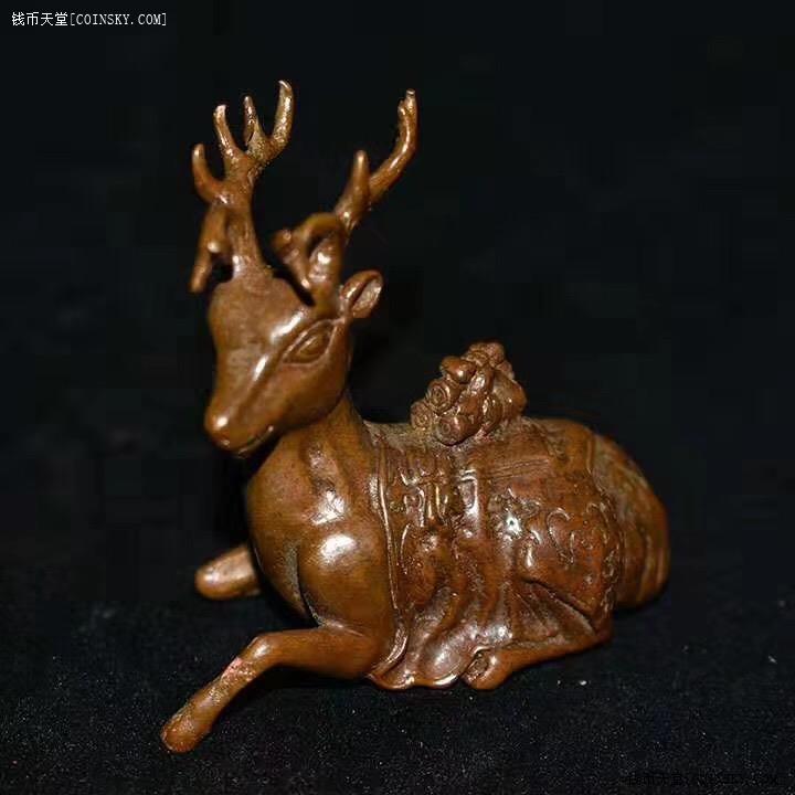 钱币天堂·交易区详情·日本回流 铜器 茶道香道用品 福鹿进宝 福鹿双