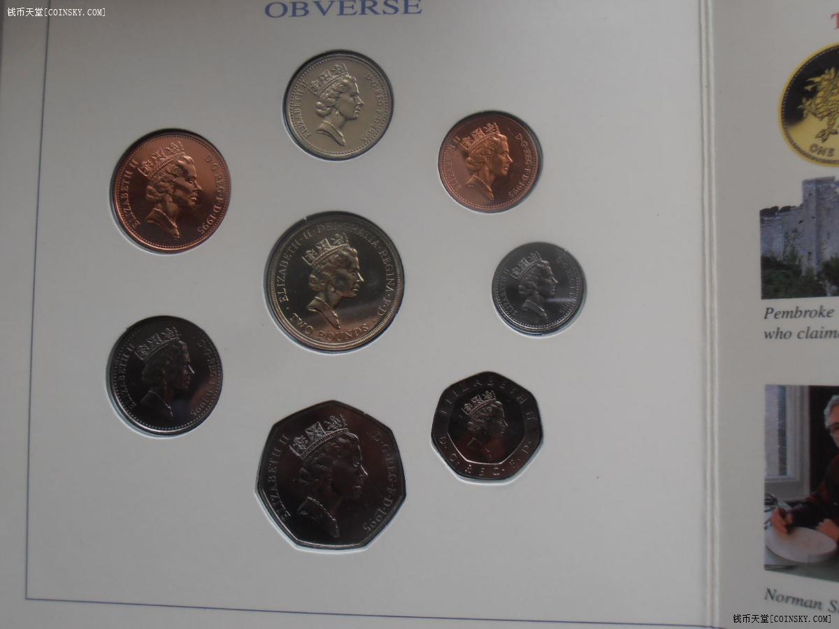 英国1995年卡装8枚套币特价