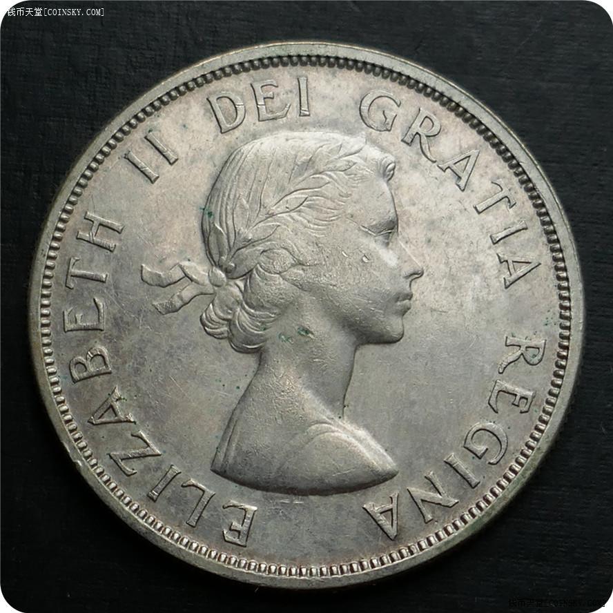 美品银光1962年加拿大1元大银币