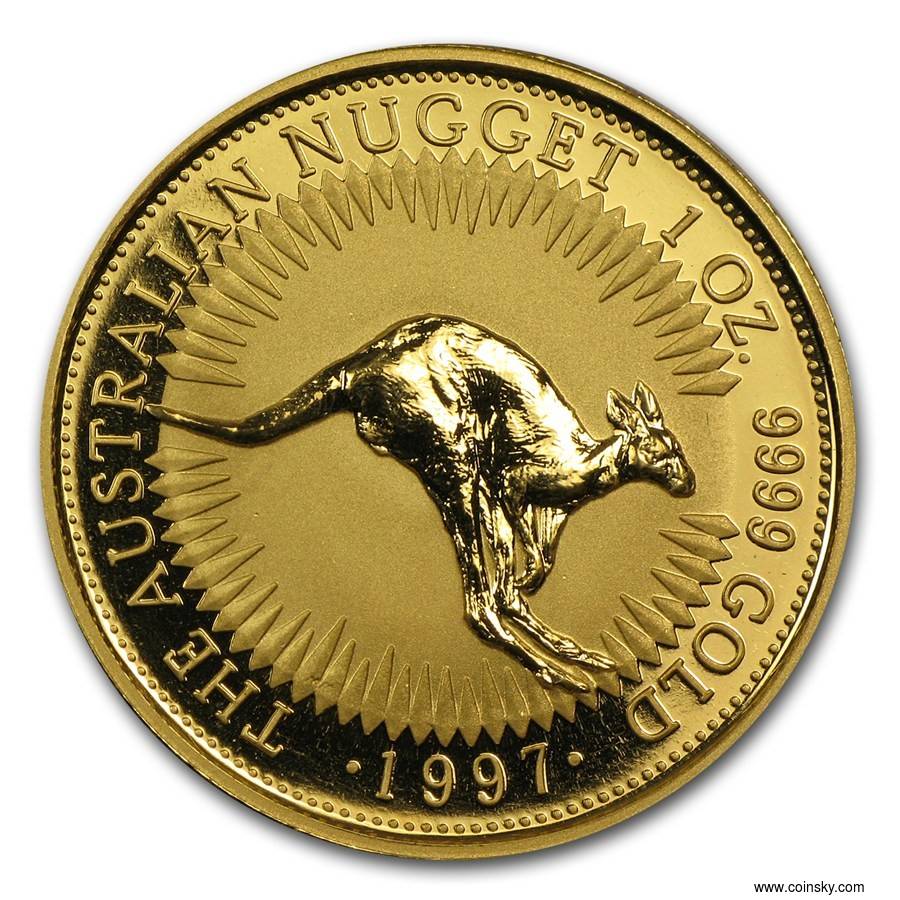 1997澳洲袋鼠9999金币1盎司