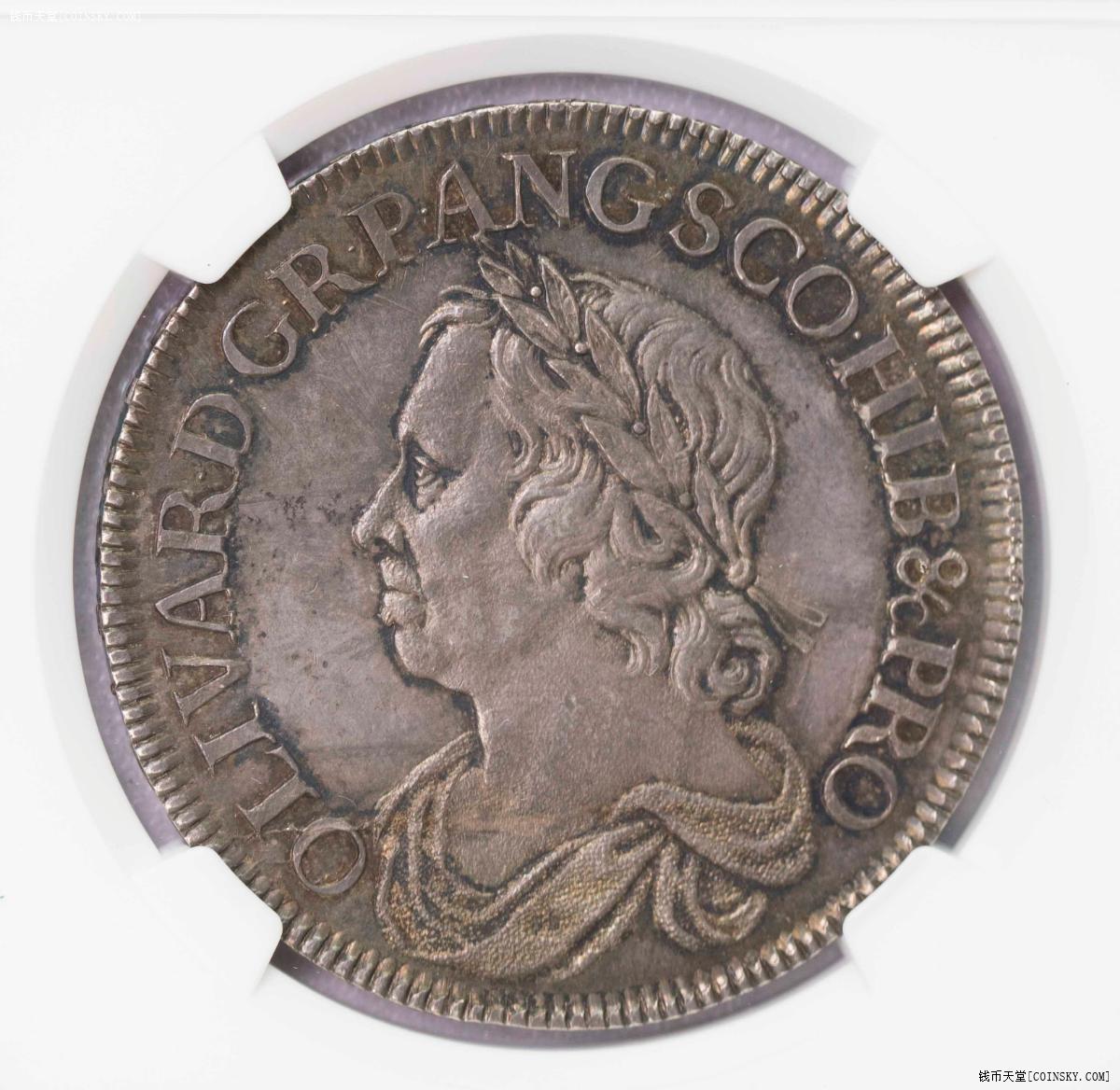 ngc-ms64 1658/7英国护国主克伦威尔1克朗亚军分