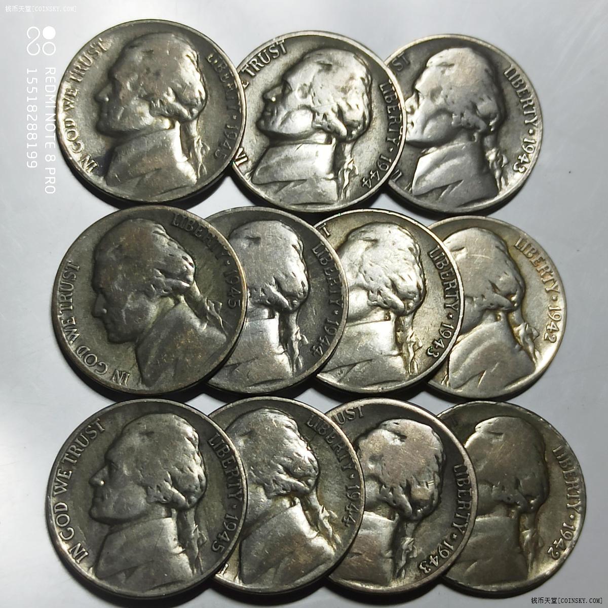 钱币天堂·交易区详情·美国二战银币年份厂别11枚大全套