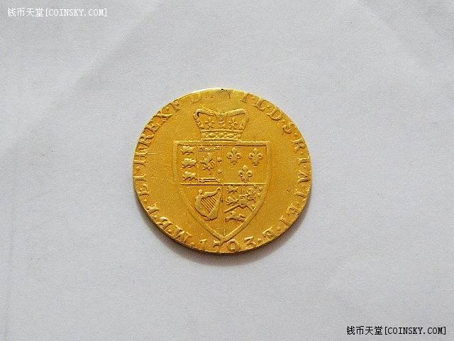 稀少英国乔治三世国王1793年1古董金基尼79克917