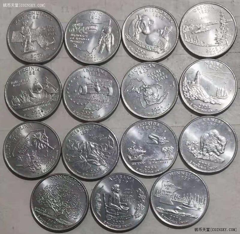 钱币天堂·交易区详情·二十五美分,15枚