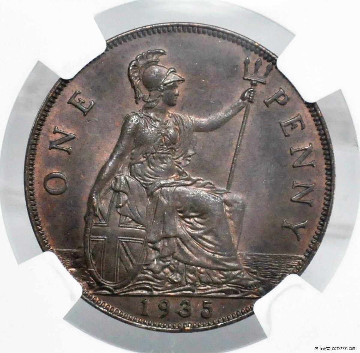 ngcms63英国1935年乔治五世1便士铜币