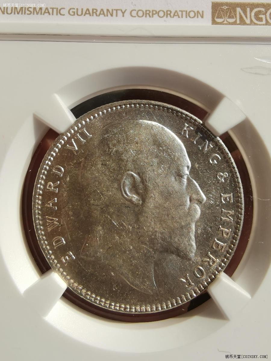 钱币天堂·交易区详情·ngc ms63原光英属印度1904b爱七一卢比银币