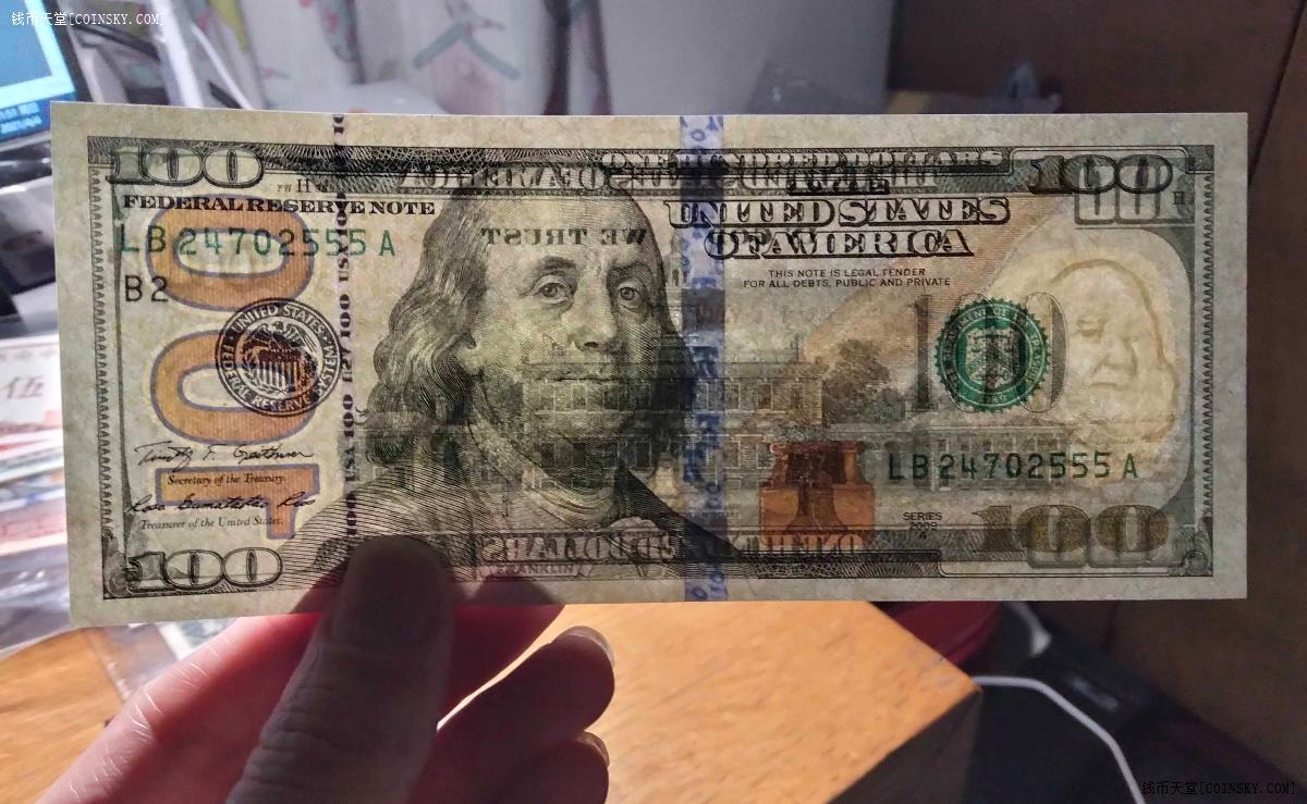 钱币天堂·交易区详情·2009年版 100美元 (豹子号)