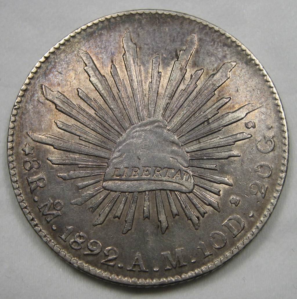 dr666无托极美深打彩包浆1892年墨西哥moam鹰洋721