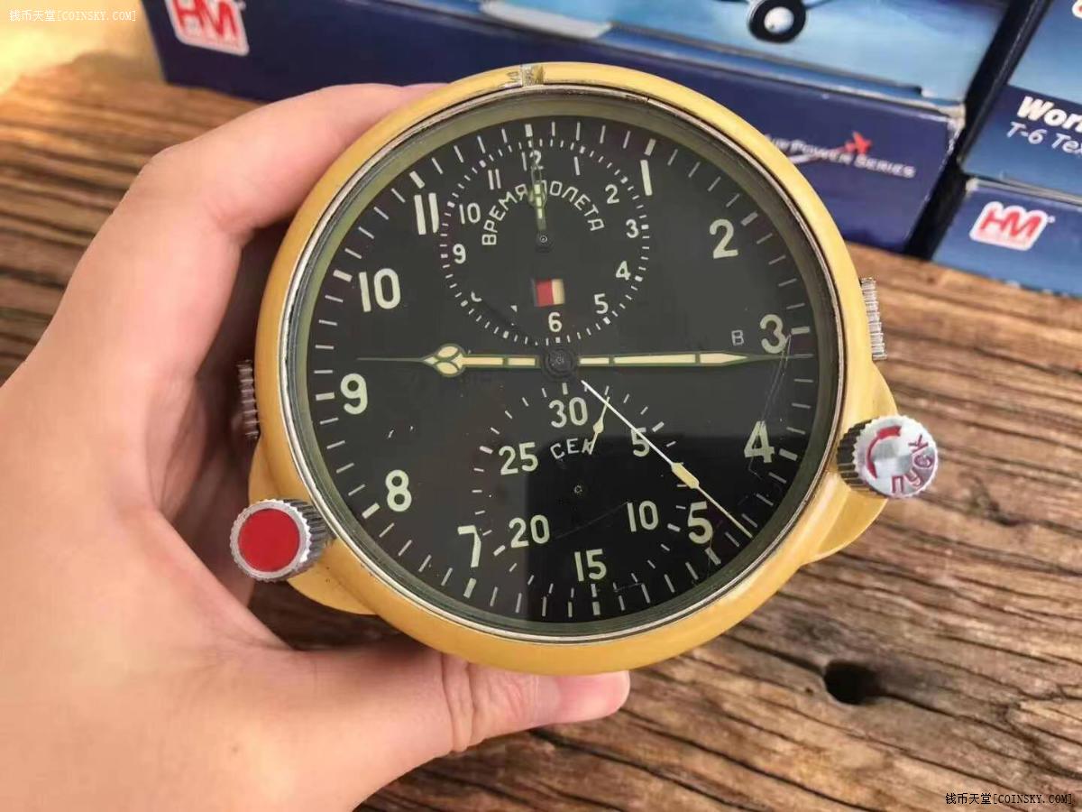 已售前苏联米格29战斗机航时钟机械计时仪表