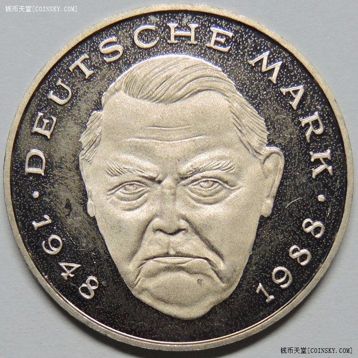 bu联邦德国西德2001年a版2马克铜镍币