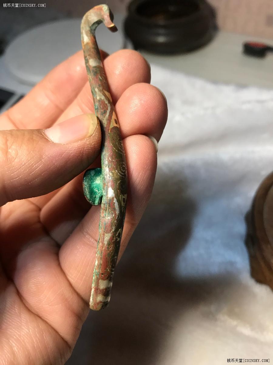 钱币天堂·交易区详情·战汉时期-青铜错金银带勾一个【如图老错金银