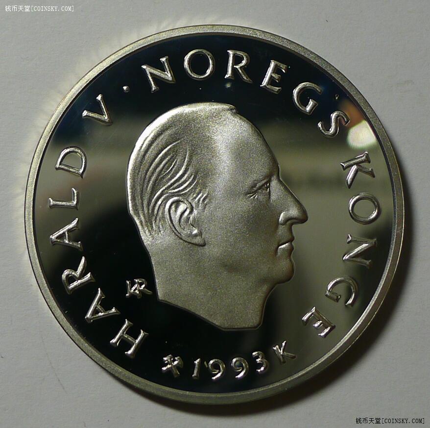 钱币天堂·交易区详情·1993年挪威100克朗1盎司精制银币