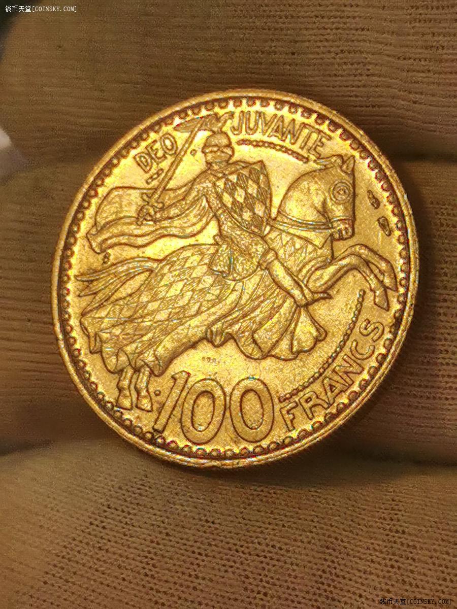 钱币天堂·交易区详情·【原光未流通】1950年摩纳哥100法郎