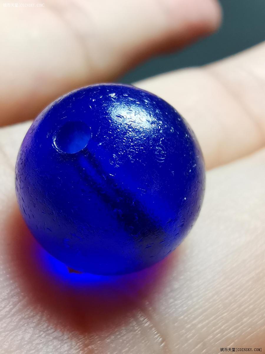 钱币天堂·交易区详情·柳人魏 清大美宝石蓝琉璃珠 精品diy系列