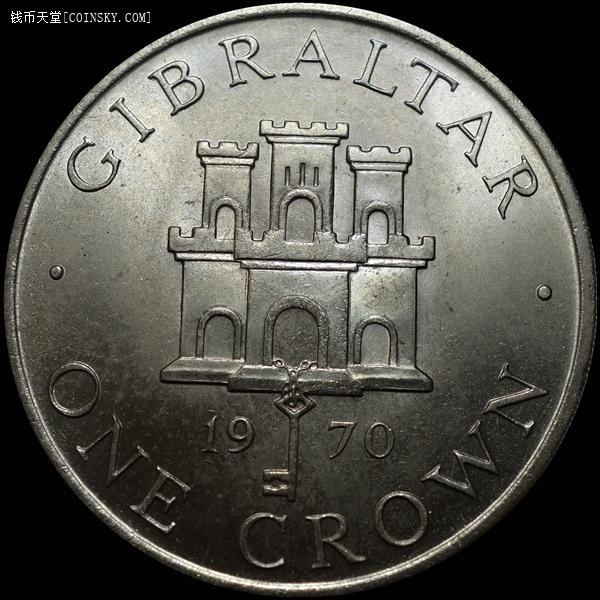 钱币天堂·交易区详情·【雨安代拍】 直布罗陀1克朗1970年.克朗型