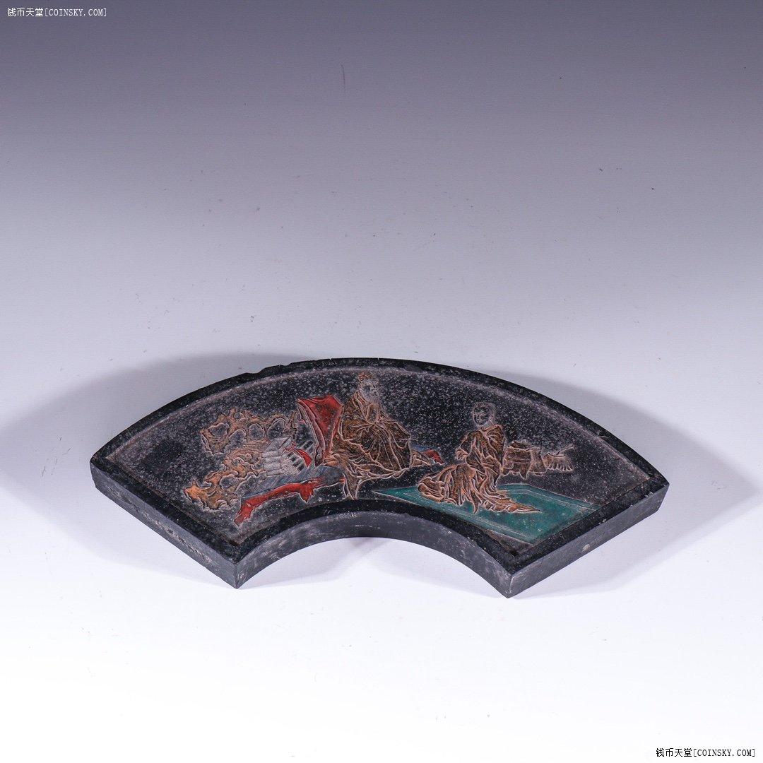 旧藏人物故事扇形诗文墨