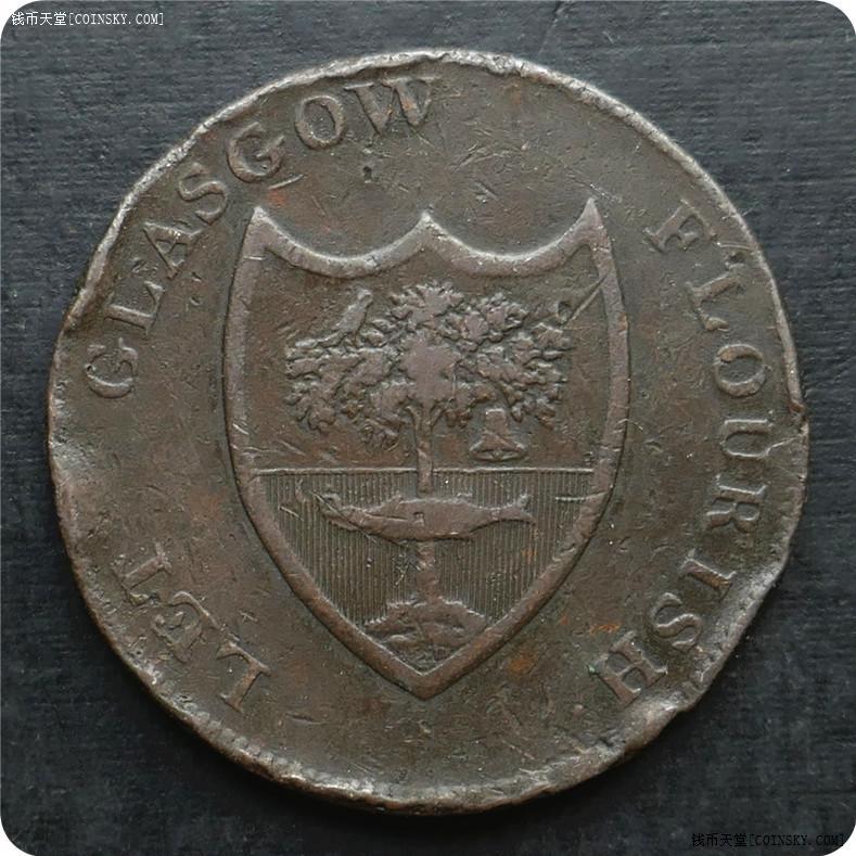 老包浆1791年英国半便士代用币1枚边有磕