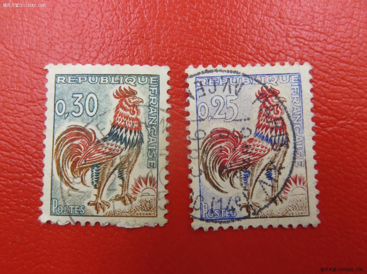 钱币天堂·交易区详情·法兰西共和国-大公鸡-邮票2张