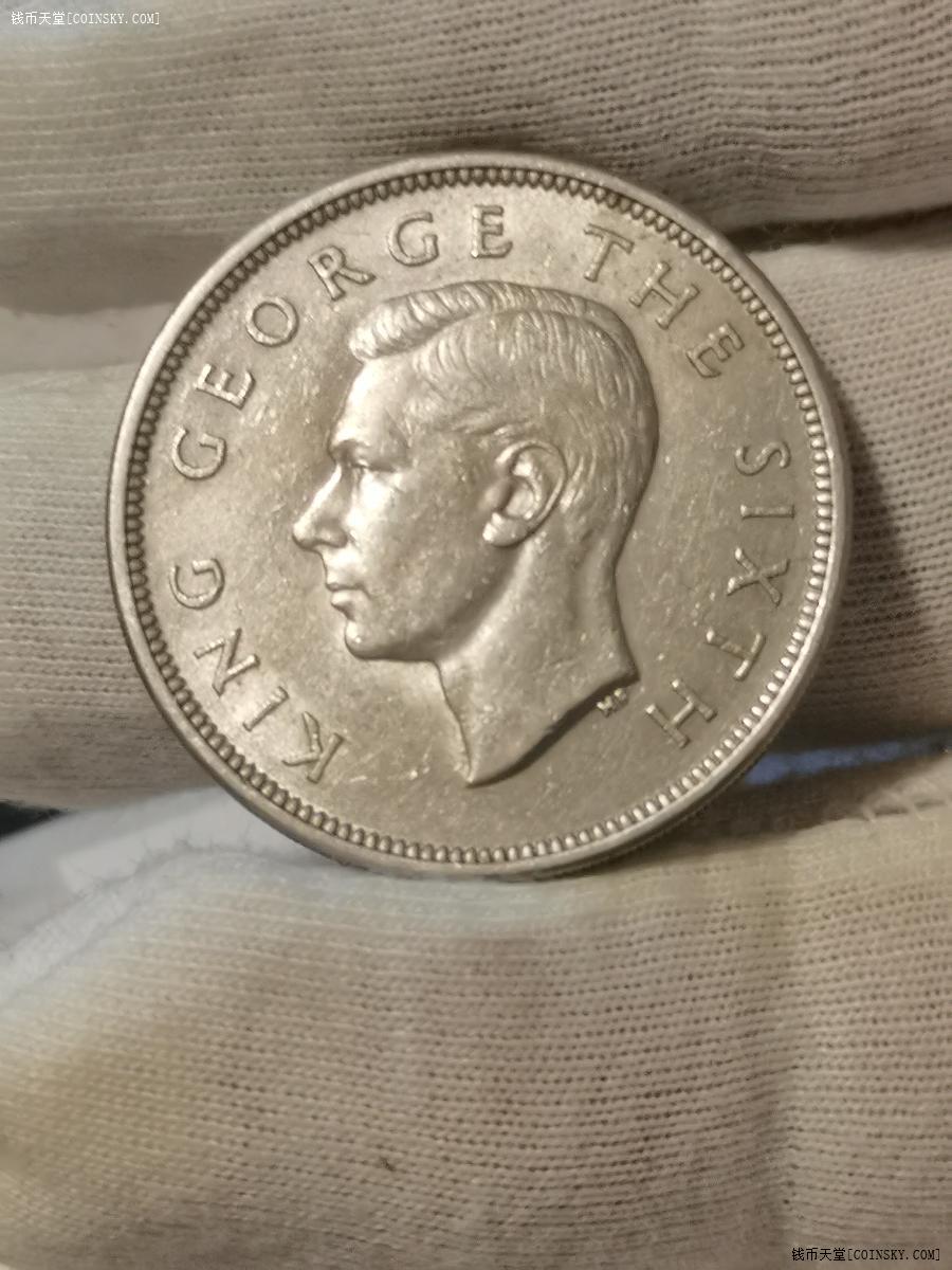 钱币天堂·交易区详情·【未流通】1950年新西兰乔治六世半克朗镍币