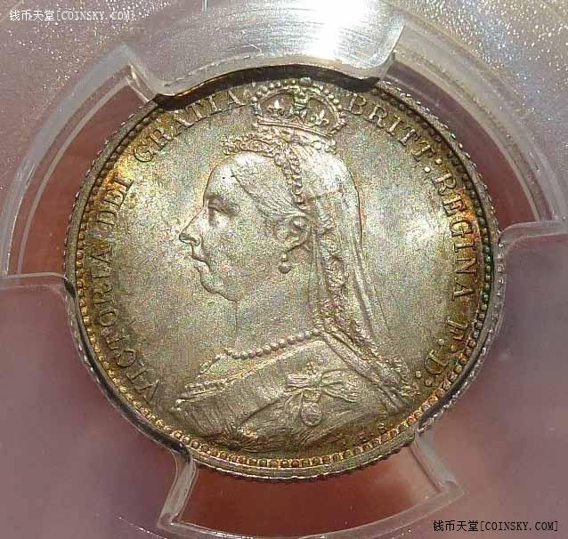 钱币天堂·交易区详情·英国1887年维多利亚六便士 pcgs ms64