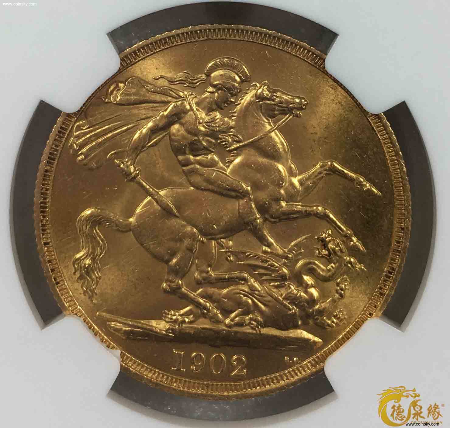 漂亮的1902年爱德华七世2英镑金币ngcms62