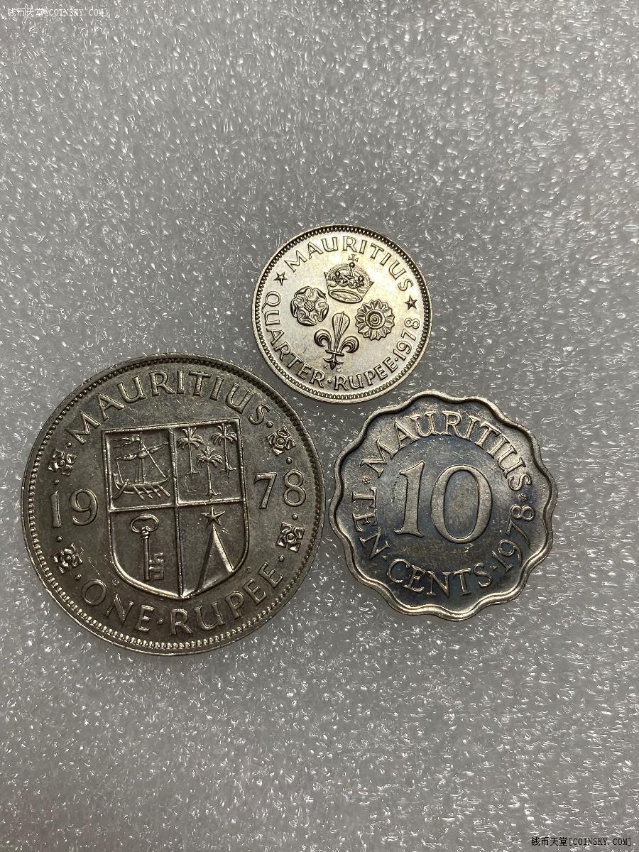 钱币天堂·交易区详情·英属毛里求斯1978年3枚