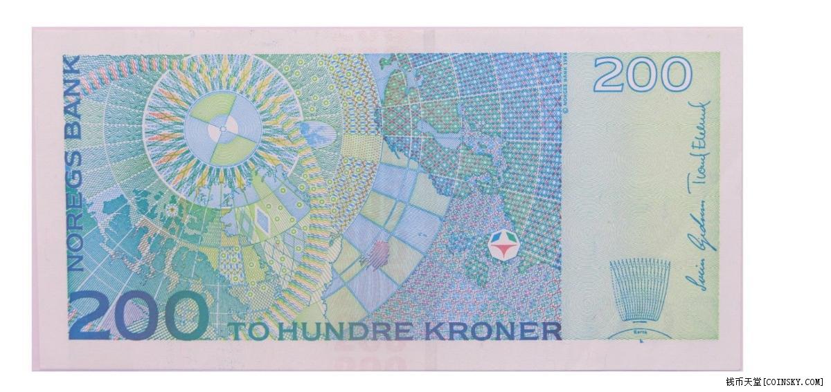 挪威纸币200克朗物理学家勃开兰特au