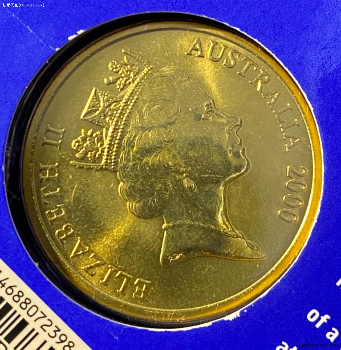 小白鼠澳大利亚2000年奥运会5元纪念币2枚