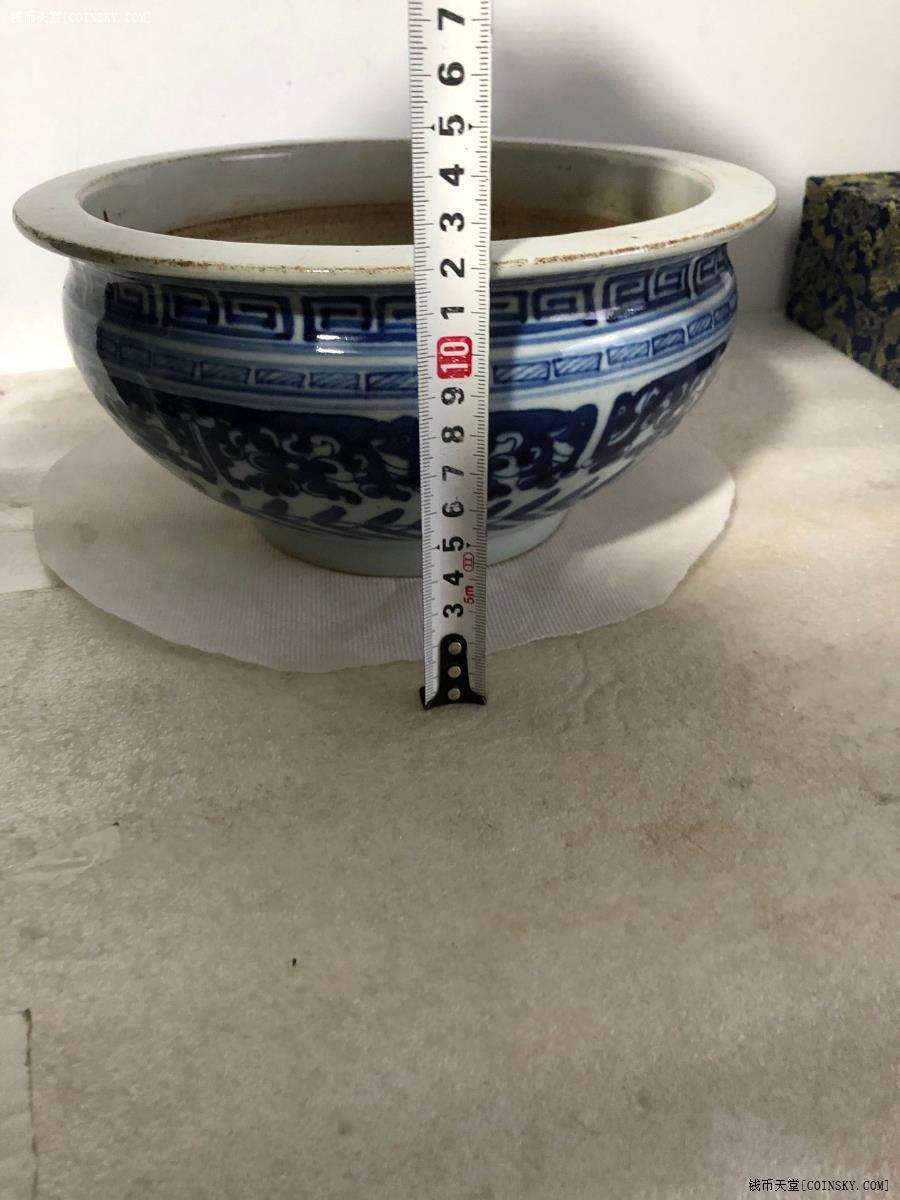 钱币天堂·交易区详情·清末,洋蓝青花香炉.