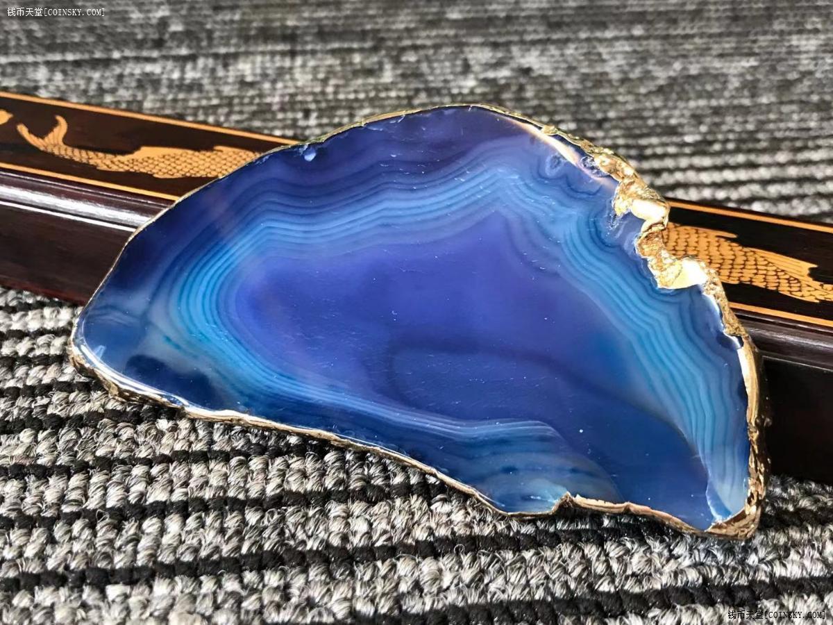 钱币天堂·交易区详情·天然天空蓝 极光缠丝 玛瑙1