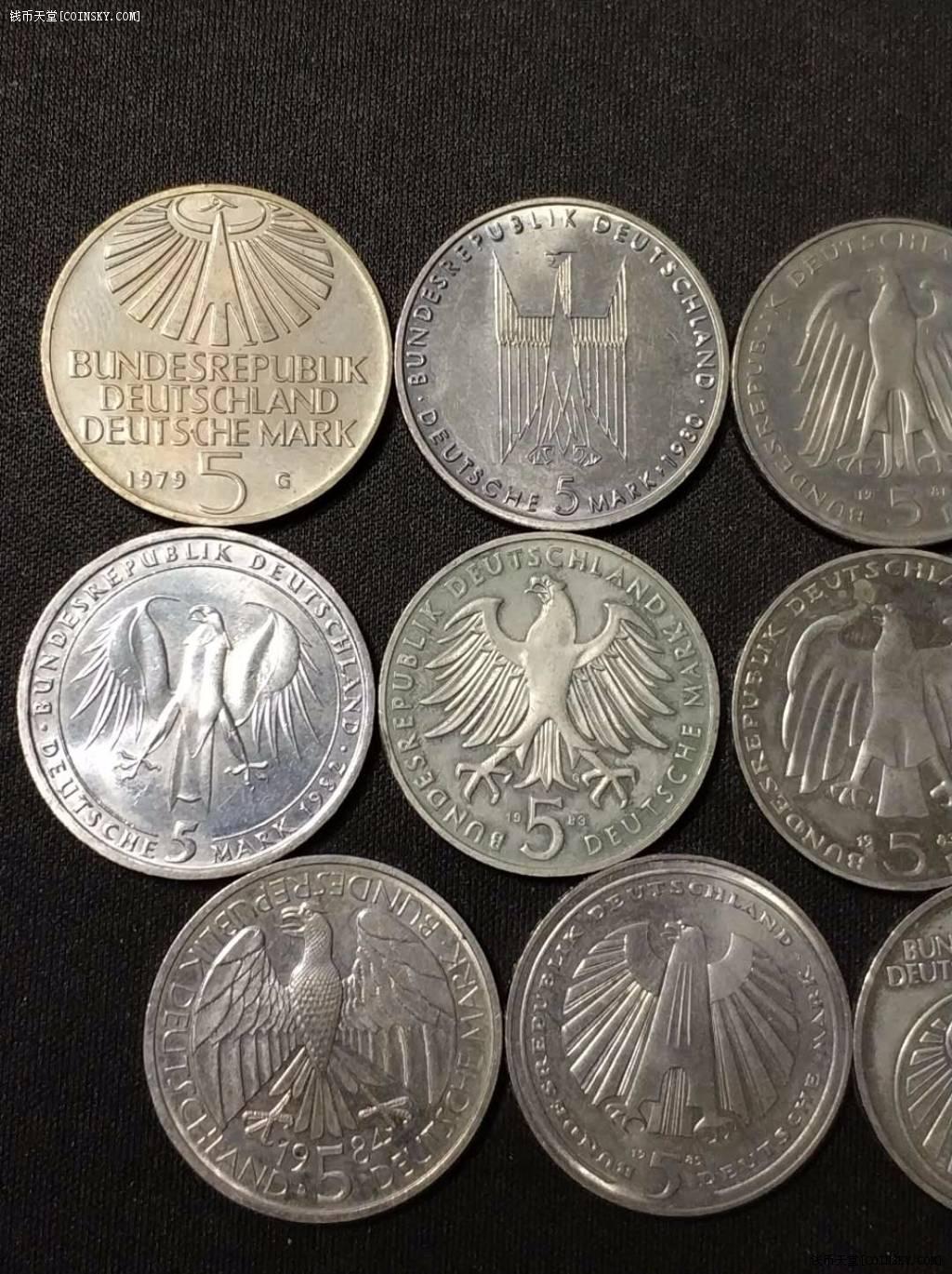 钱币天堂·交易区详情·联邦德国不同图案5马克纪念币11枚