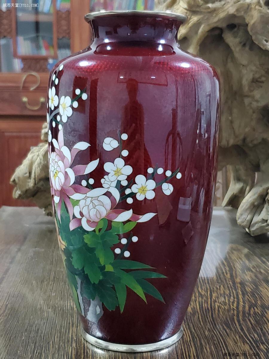 七宝焼花瓶 唐物 清朝 掐丝珐琅 光緒年製