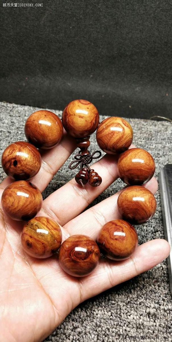 钱币天堂·交易区详情·紫檀柳鬼脸精美手串,2.5厘米