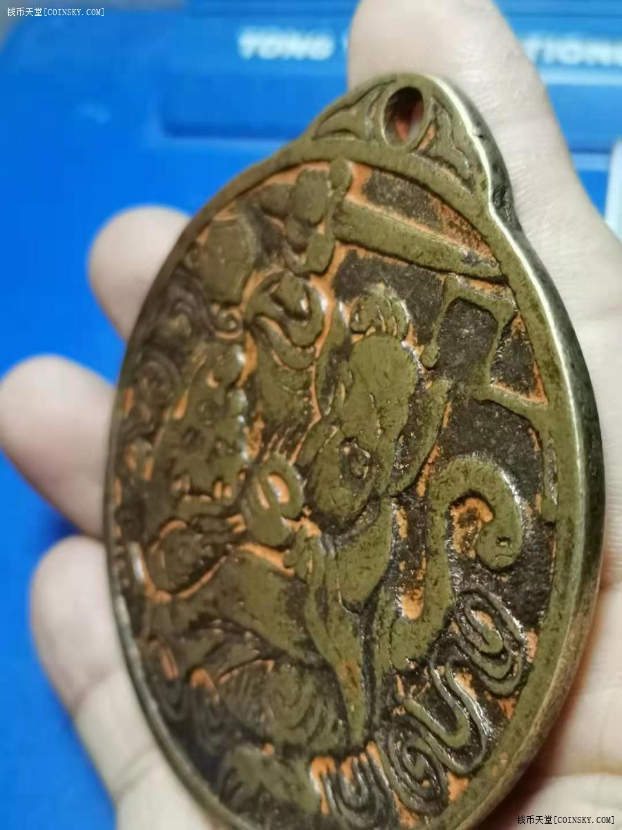 张天师八挂朱砂铜挂饰个超大包浆老道