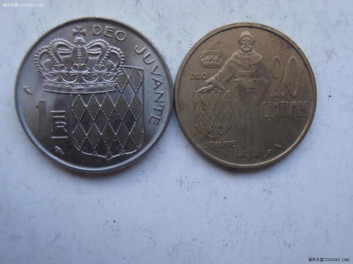 摩纳哥铜镍币2枚特价