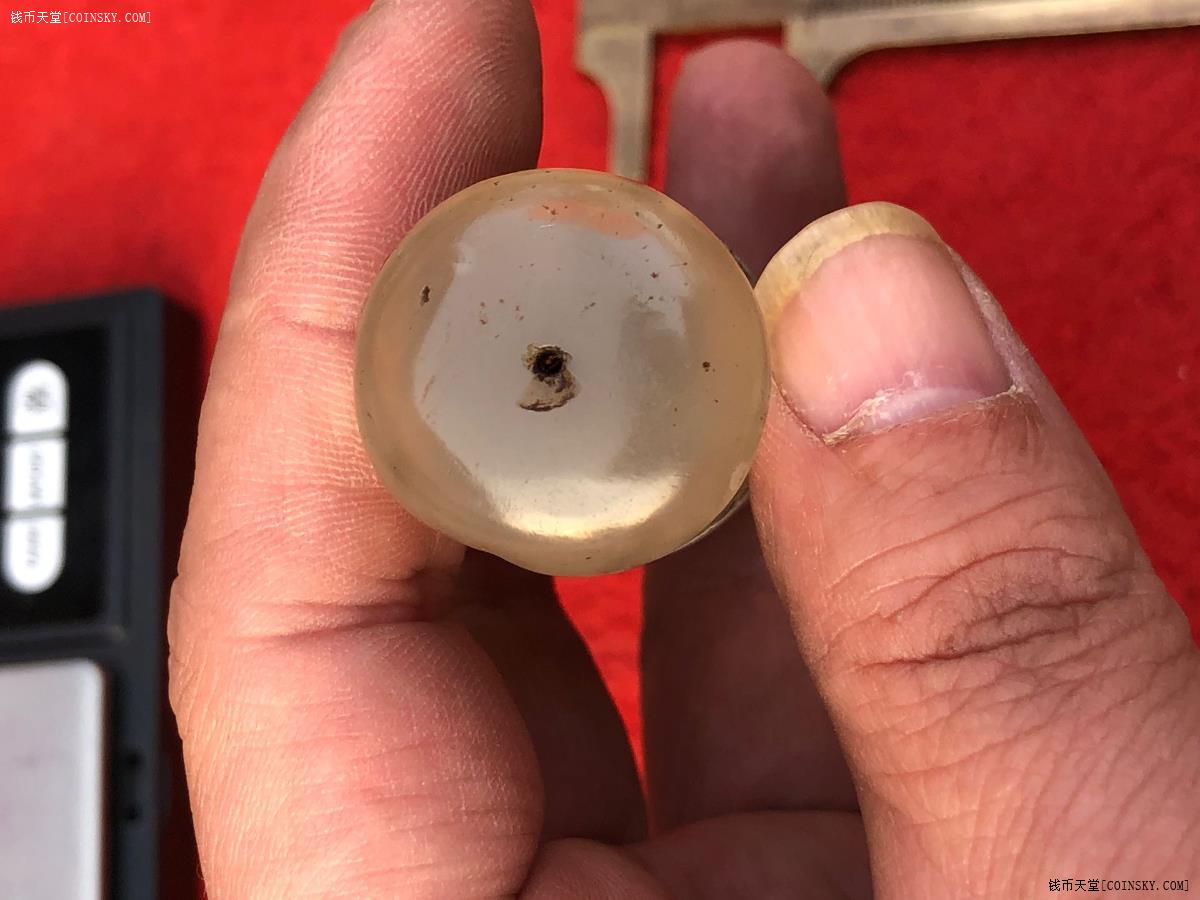 钱币天堂·交易区详情·清代,冰糖白玛瑙大烟嘴,里面有星星月亮.