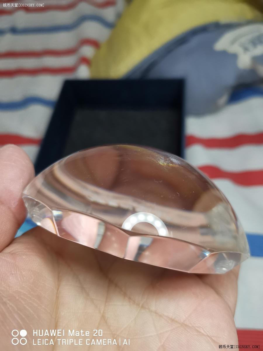 原盒证日本住友信托银行85周年纪念水晶放大镜镇纸