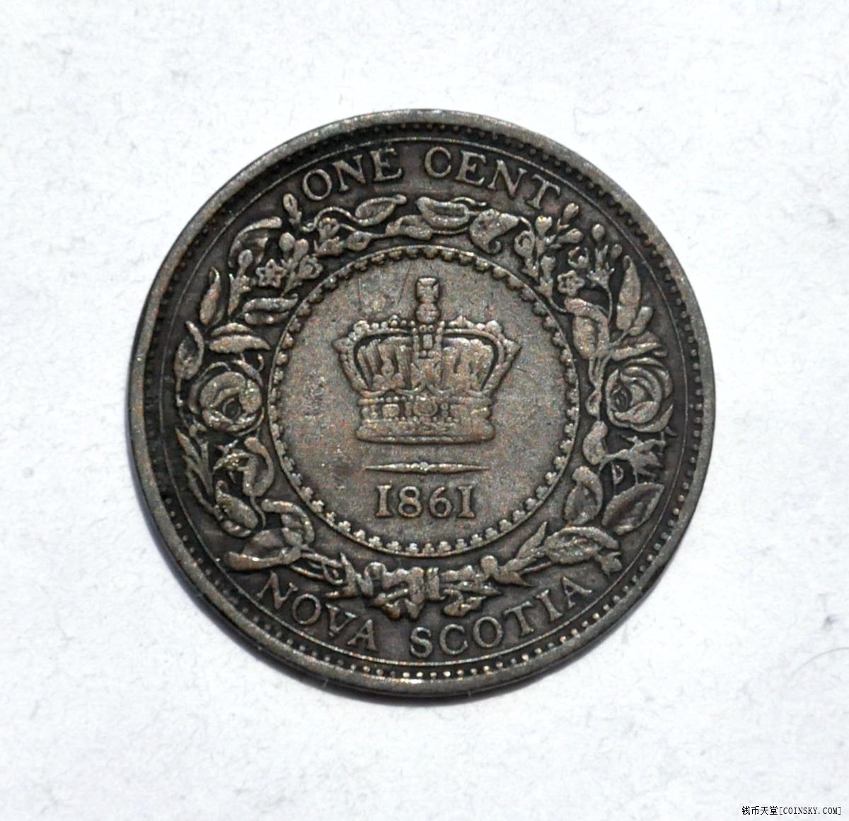 英属加拿大新斯科舍1861年1分铜币2