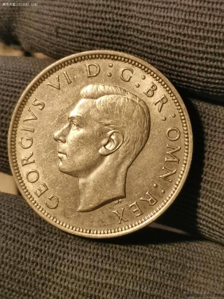 钱币天堂·交易区详情·【原光未流通】英国1946年乔治六世半克朗银币