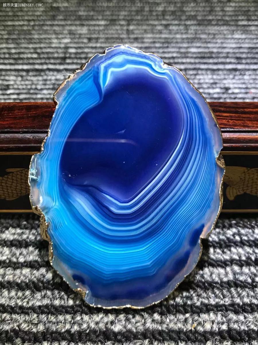 钱币天堂·交易区详情·天然天空蓝 极光缠丝 玛瑙