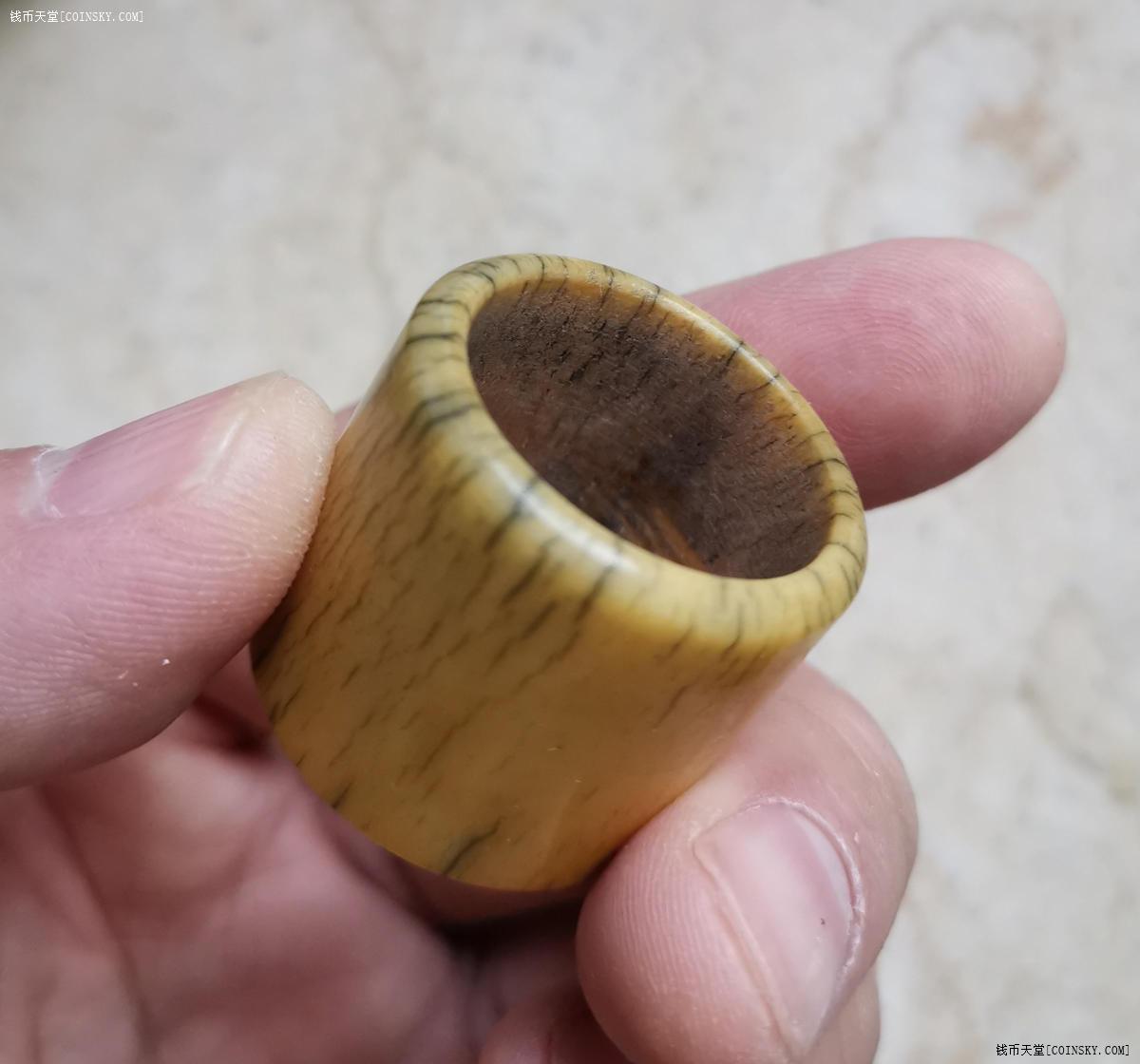 钱币天堂·交易区详情·绝美牛骨老扳指,内径23.