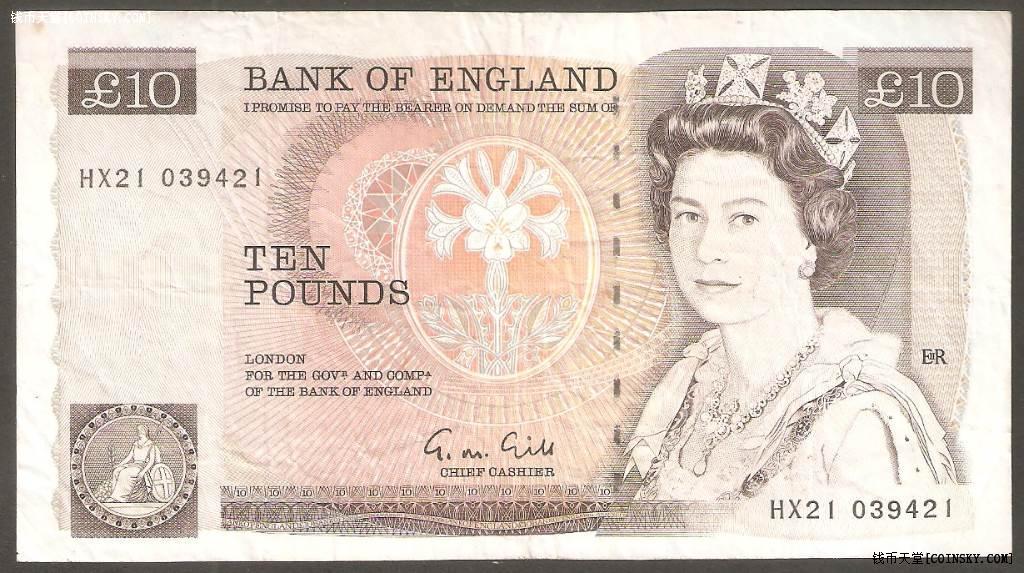 钱币天堂·交易区详情·210010-england 19xx 英国 10英镑