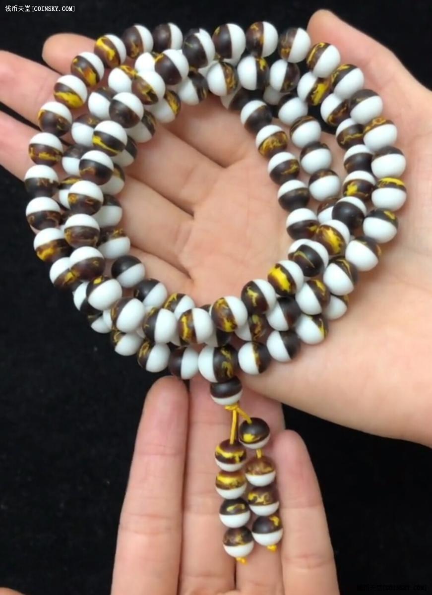 钱币天堂·交易区详情·龙涎香灰白色佛珠手链,108*0.